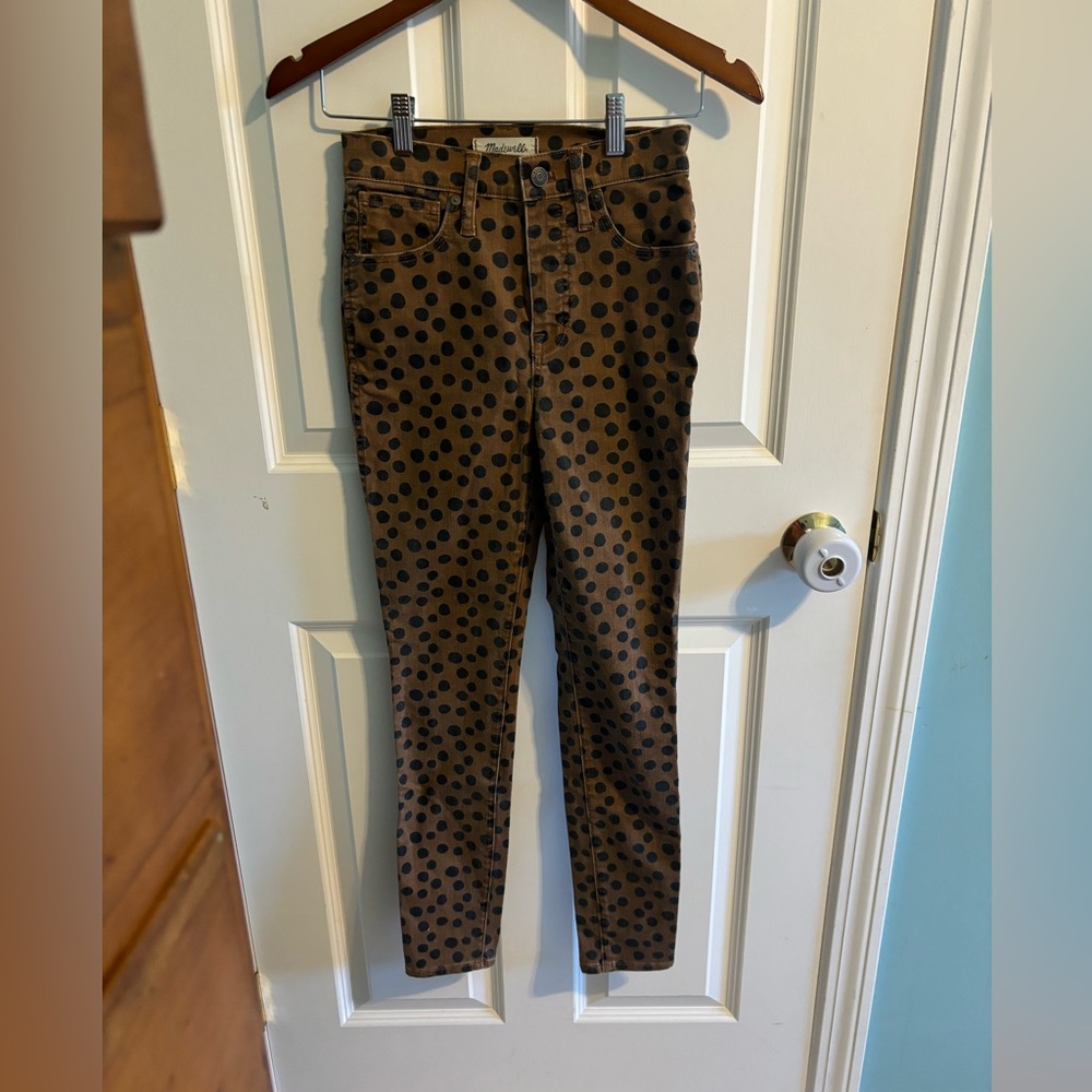 Madewell brown and black spotted high rise  jeans size25
